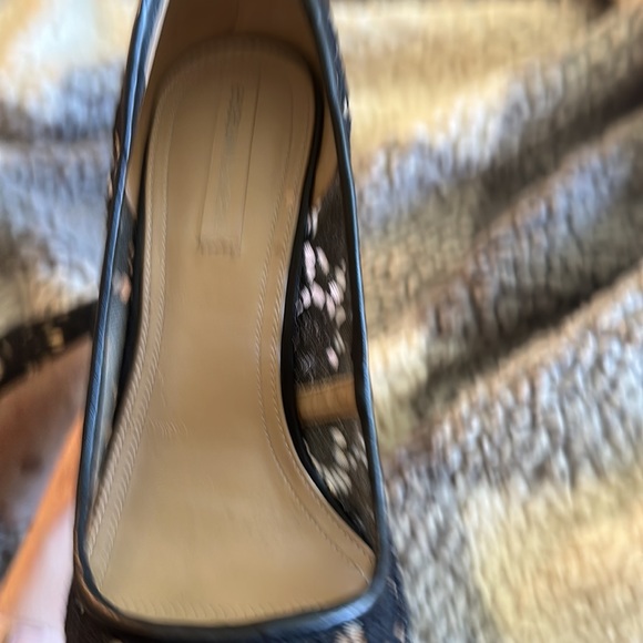 BCBG Max Azaria Black Lace stilettos black leather high Heels. Stunning. - Picture 9 of 10